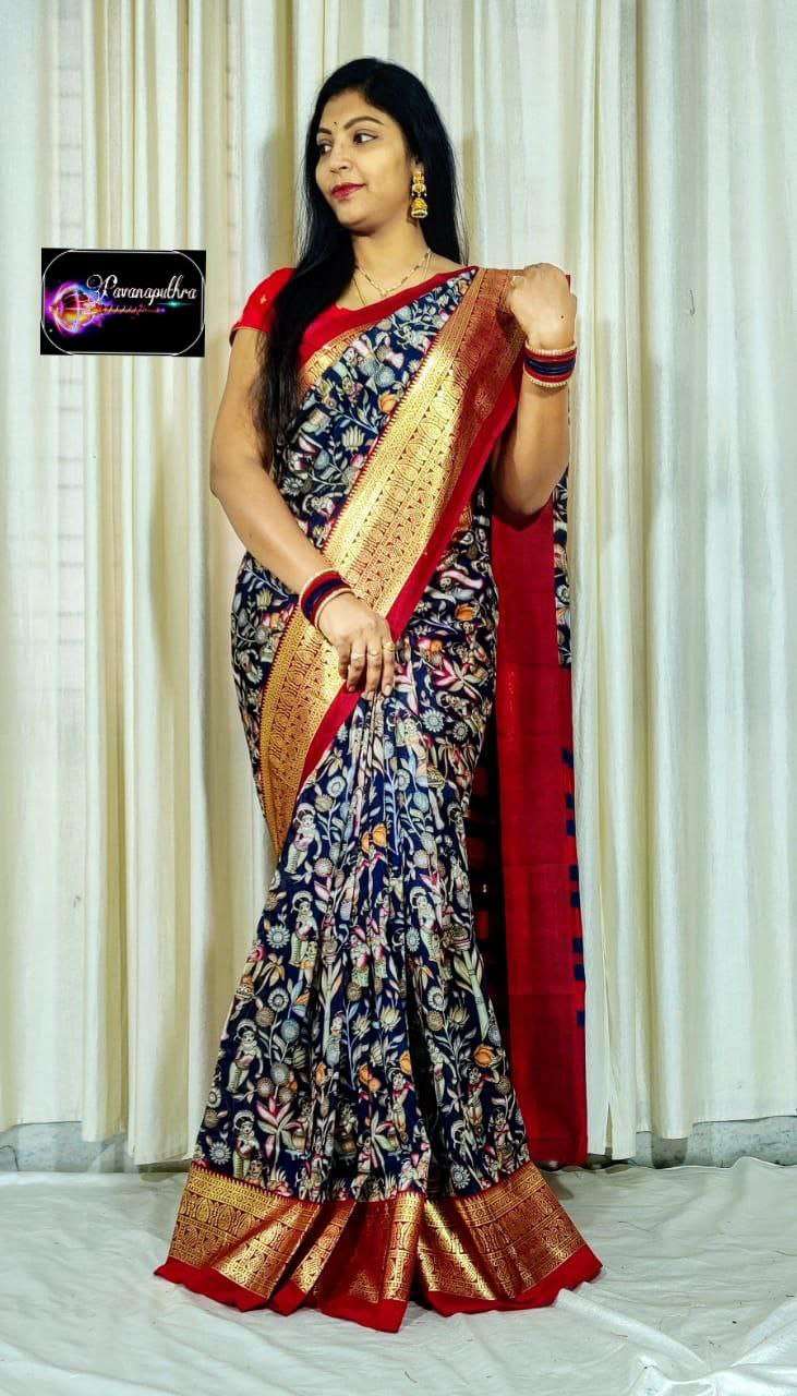 Good Quality Dola Silk Saree with foil Print all over Saree